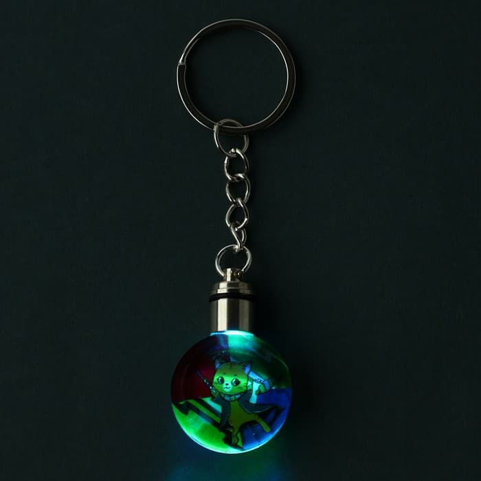 Брелок для ключей с фонариком «Кот», 4×2 см