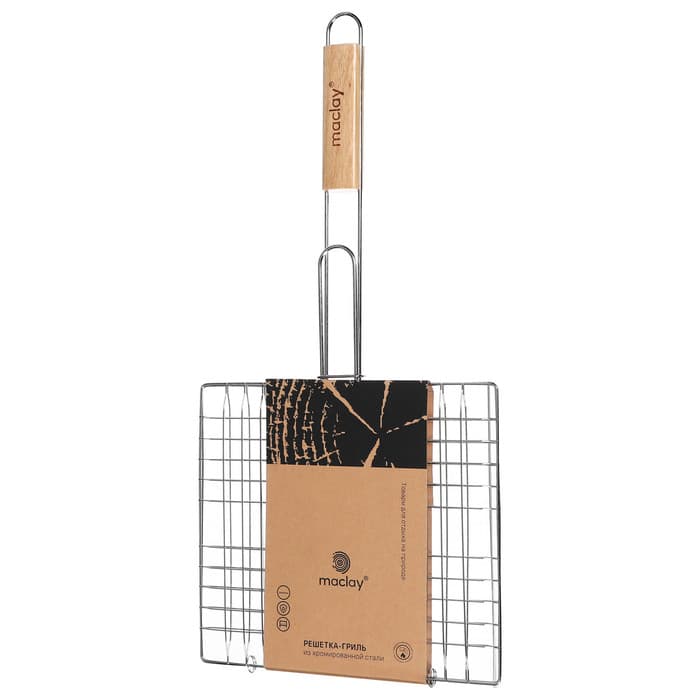 Решётка - гриль универсальная maclay, 24×27 см, хромированная сталь, для мангала