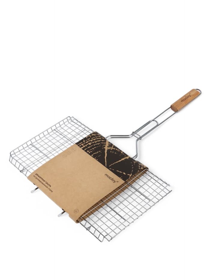 Решётка - гриль универсальная maclay, 26x45 см, хромированная сталь, для мангала