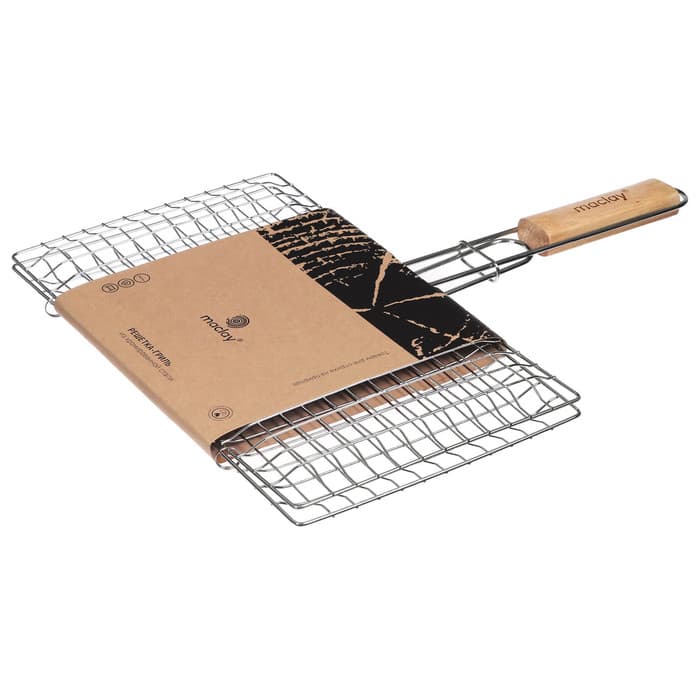 Решётка - гриль универсальная maclay, 21×34 см, хромированная сталь, для мангала