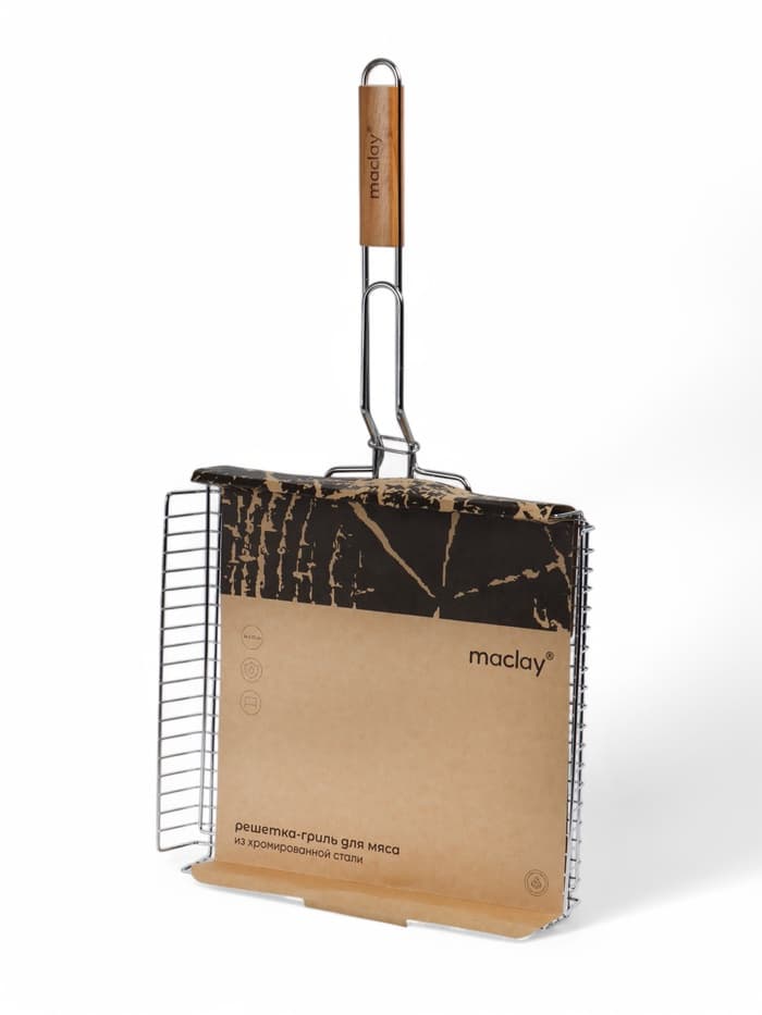Решётка - гриль универсальная maclay, 33x36 см, хромированная сталь, для мангала
