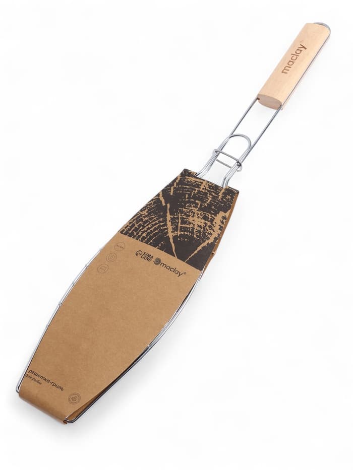 Решётка - гриль для рыбы maclay, 30×12 см, хромированная сталь, для мангала