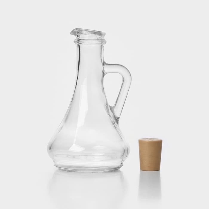 Бутылки для соусов и масла Paşabahçe «Оливия», 260 мл, с пластиковой пробкой, набор 2 шт., стекло, прозрачные