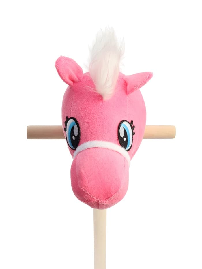 Мягкая игрушка ZABIAKA «Конь-скакун», на палке, розовая