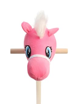 Мягкая игрушка ZABIAKA «Конь-скакун», на палке, розовая