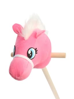 Мягкая игрушка ZABIAKA «Конь-скакун», на палке, розовая