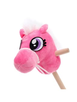 Мягкая игрушка ZABIAKA «Конь-скакун», на палке, розовая