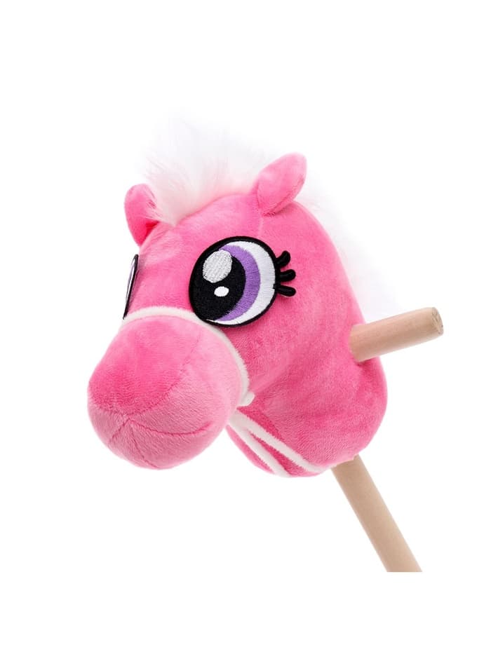 Мягкая игрушка ZABIAKA «Конь-скакун», на палке, розовая