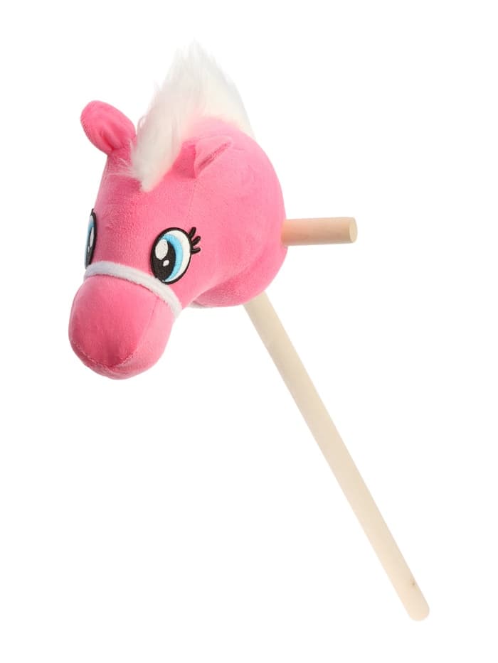 Мягкая игрушка ZABIAKA «Конь-скакун», на палке, розовая