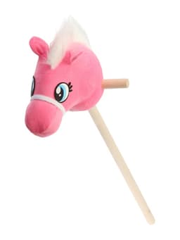 Мягкая игрушка ZABIAKA «Конь-скакун», на палке, розовая