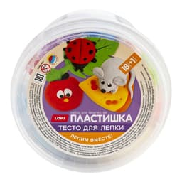 Тесто для лепки «Пластишка», 18 цв. по 24 г, с формочкой