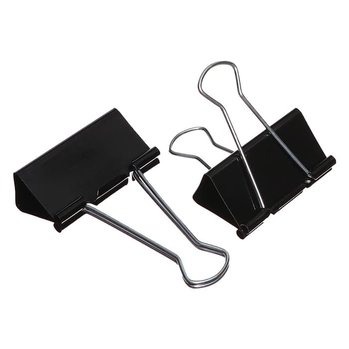 Набор зажимов для бумаг черных 41 мм 24 штук, в пластиковой тубе