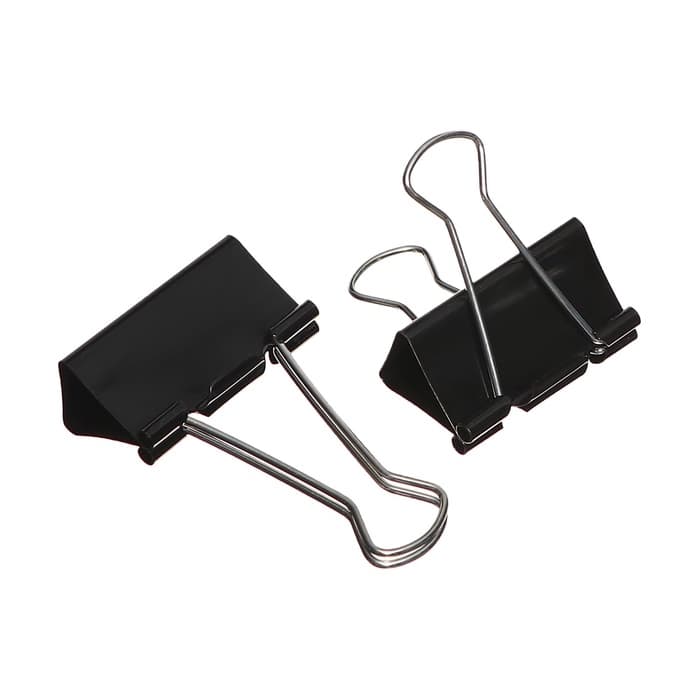 Набор зажимов для бумаг черных 41 мм 24 штук, в пластиковой тубе