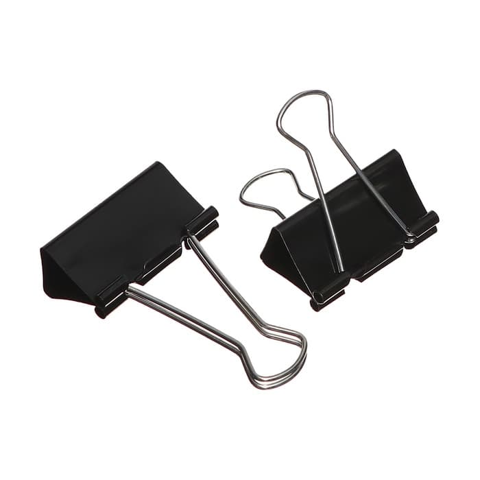 Набор зажимов для бумаг черных 41 мм 24 штук, в пластиковой тубе