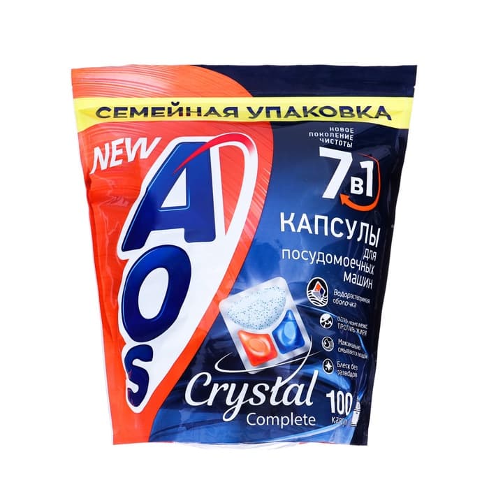 Капсулы для посудомоечных машин AOS Crystal Complete, 100 шт.