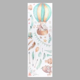 Наклейка интерьерная цветная «Звери на воздушном шаре», пластик, 30×90 см