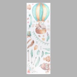 Наклейка интерьерная цветная «Звери на воздушном шаре», пластик, 30×90 см