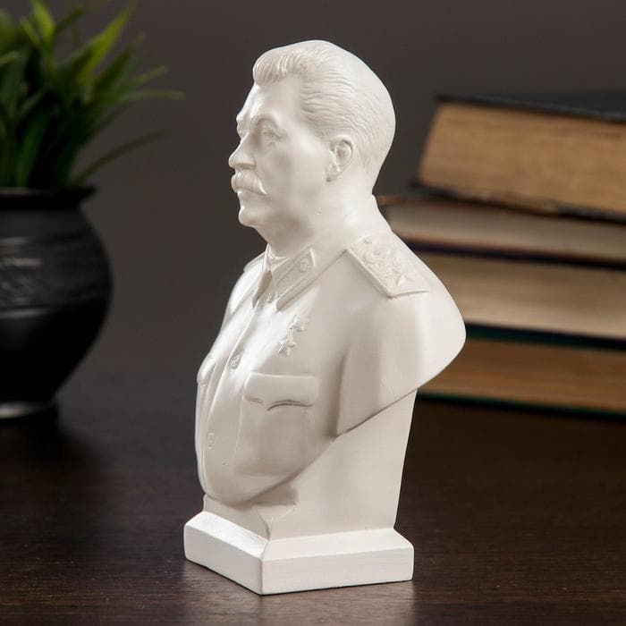 Бюст «Сталин белый», фигурка гипс, 7×12×16 см