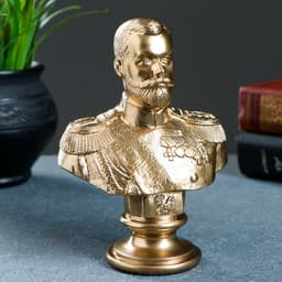 Бюст декоративный «Николай II», гипсовый, 6×14×6 см, бронза