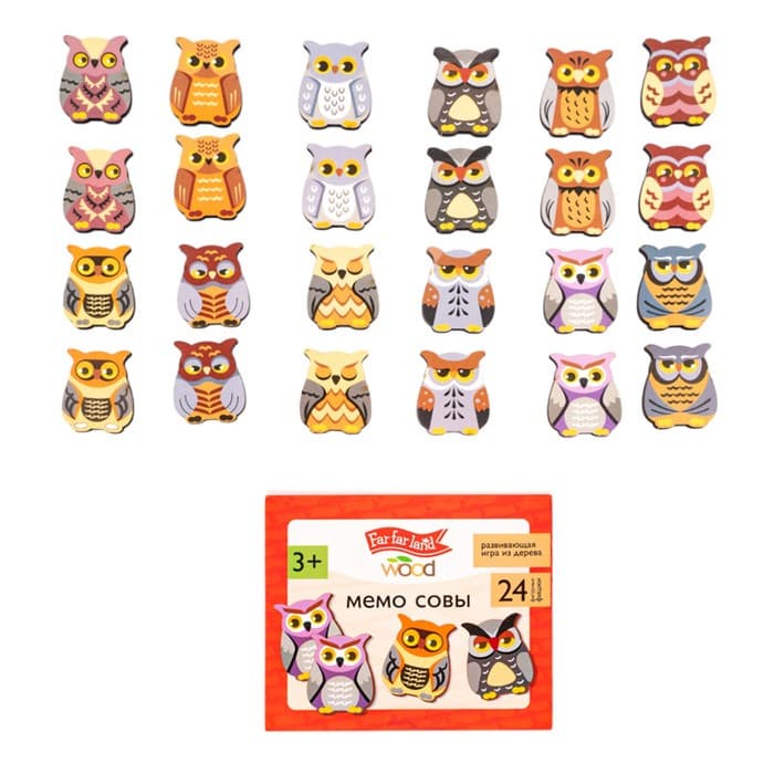 Игра настольная Десятое Королевство «МЕМО Совы. Far far land wood», 24 шт.