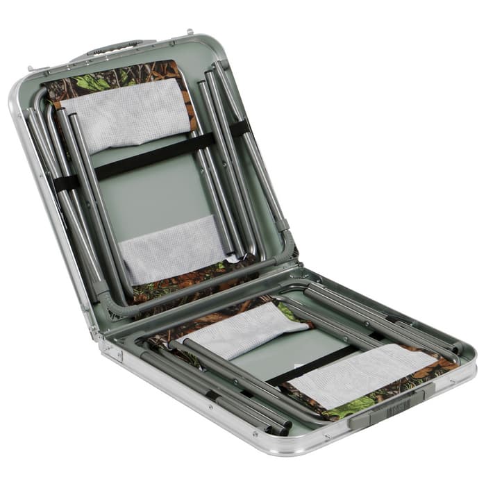 Набор складной мебели: стол, 4 стула, 102×50×44.5/61 см, зелёный, с дубовыми листьями