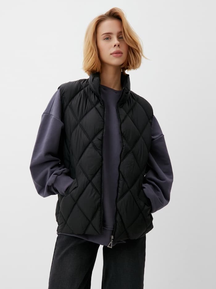 Жилет женский демисезонный на молнии Collorista, чёрный, размер 42