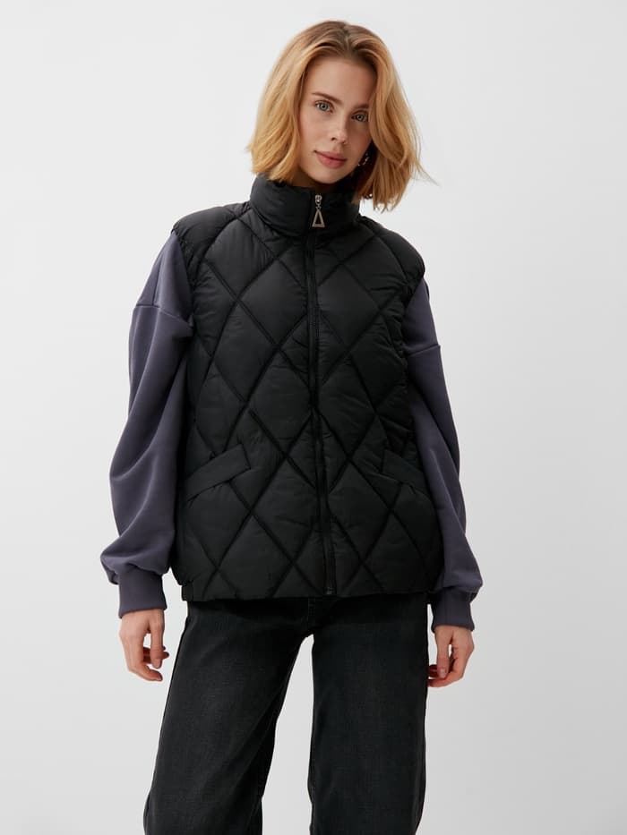 Жилет женский демисезонный на молнии Collorista, чёрный, размер 46