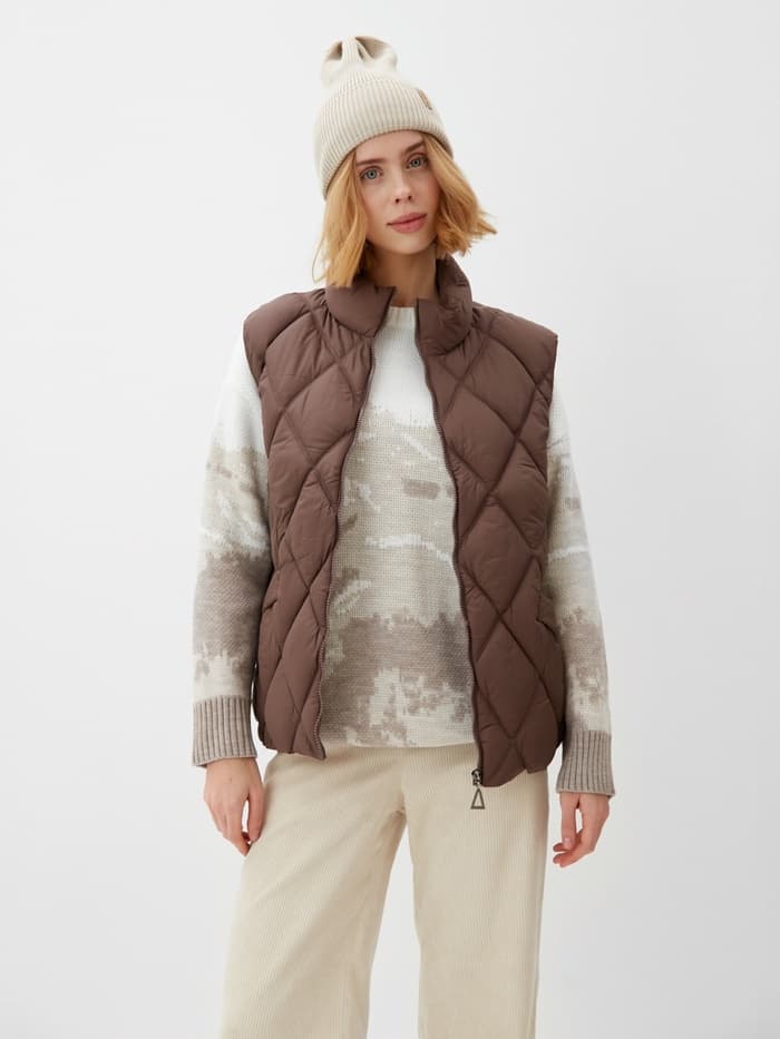 Жилет женский демисезонный на молнии Collorista, кофейный, размер 42