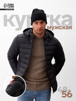 Куртка мужская на молнии Collorista, размер 50, чёрная