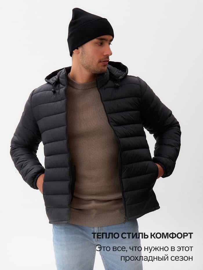 Куртка мужская на молнии Collorista, размер 50, чёрная