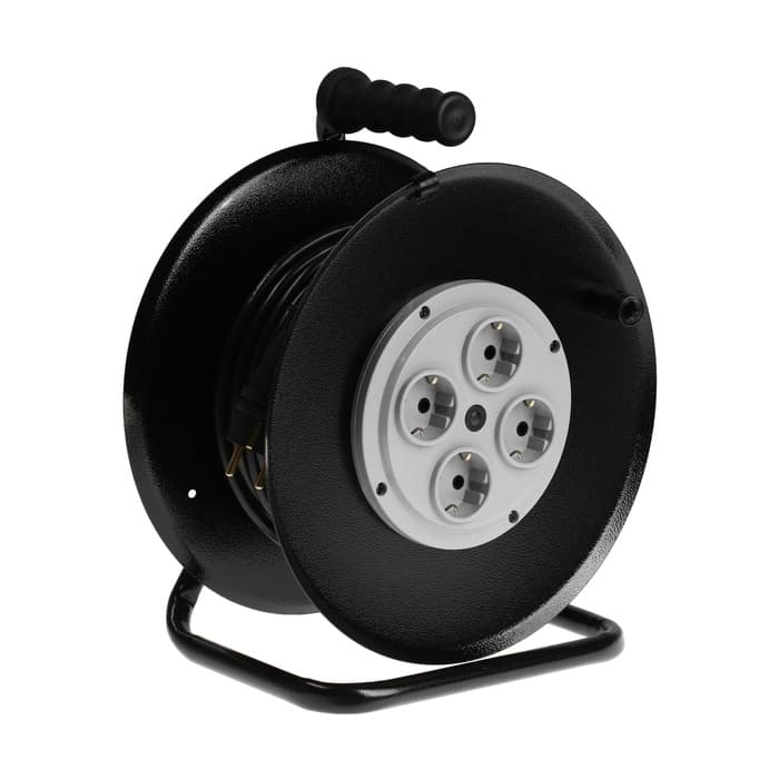 Удлинитель на катушке 30 м, 16 А, 250 В, IP20, ПВС 3×2.5, каркас металл