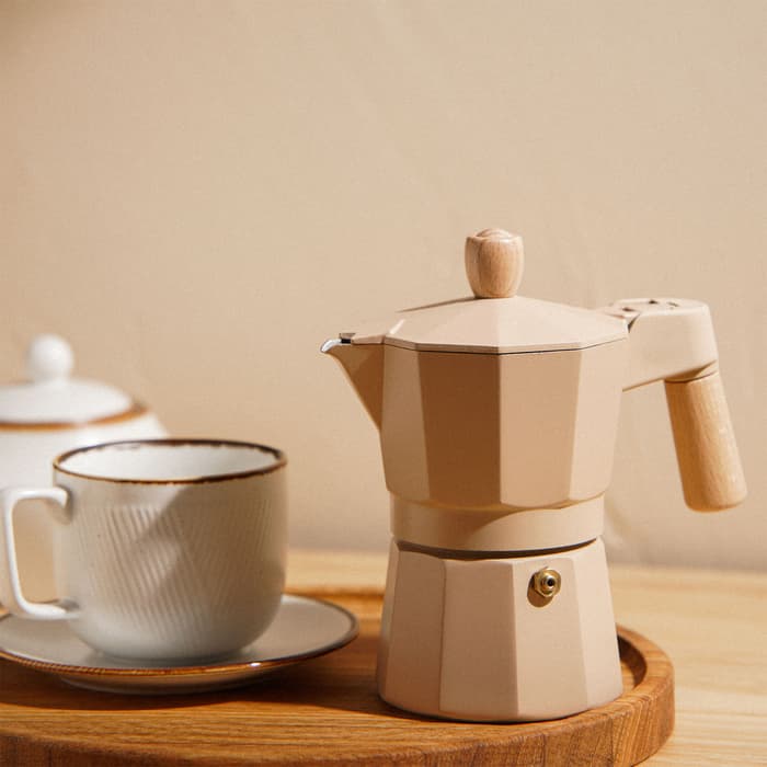 Кофеварка гейзерная SL Home «Ферамо», 150 мл, 11×15.5×12 см, алюминий, бежевая
