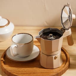 Кофеварка гейзерная SL Home «Ферамо», 150 мл, 11×15.5×12 см, алюминий, бежевая