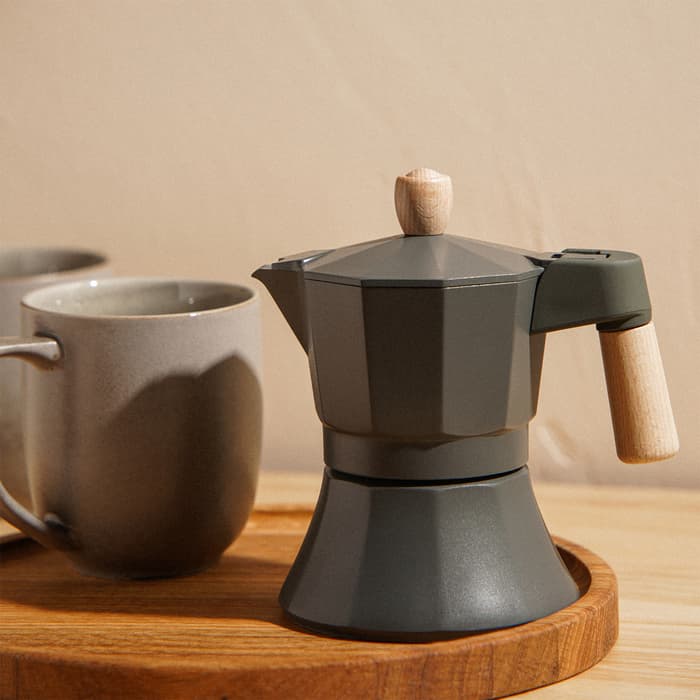 Кофеварка гейзерная SL Home «Ферамо», 150 мл, 11×15.5×12 см, алюминий, оливковая