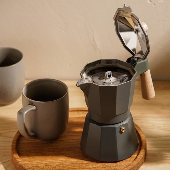 Кофеварка гейзерная SL Home «Ферамо», 300 мл, 11×15.5×20 см, алюминий, оливковая