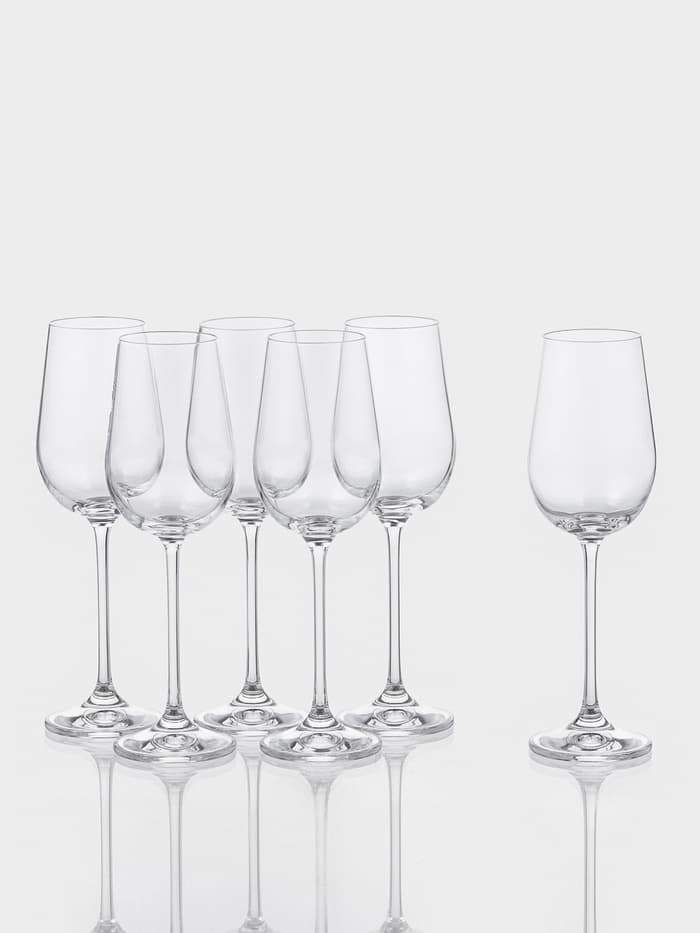Бокалы для шампанского «Пион», 150 мл, набор 6 шт., стекло, прозрачные