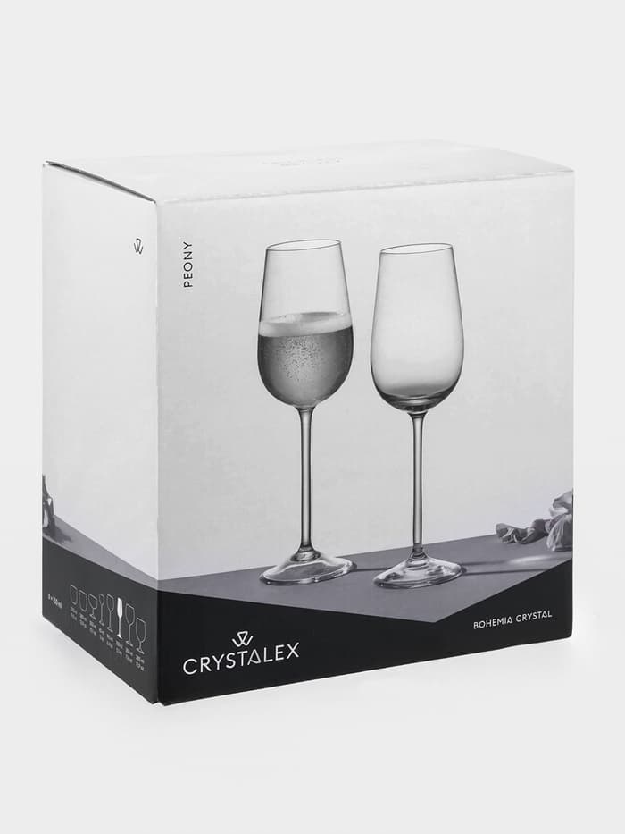 Бокалы для шампанского «Пион», 150 мл, набор 6 шт., стекло, прозрачные