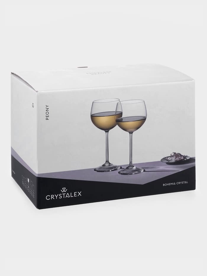 Бокалы для вина «Пион», 190 мл, набор 6 шт., стекло, прозрачные