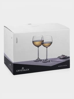 Бокалы для вина «Пион», 190 мл, набор 6 шт., стекло, прозрачные