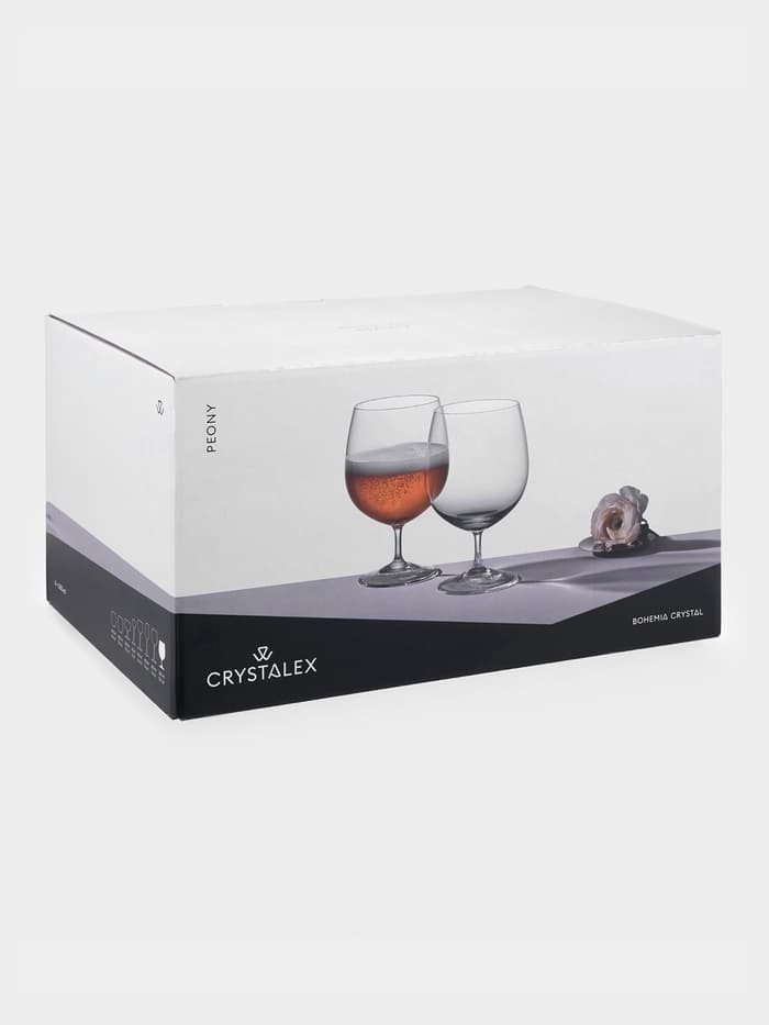 Бокалы для пива «Пион», 380 мл, набор 6 шт., стекло, прозрачные