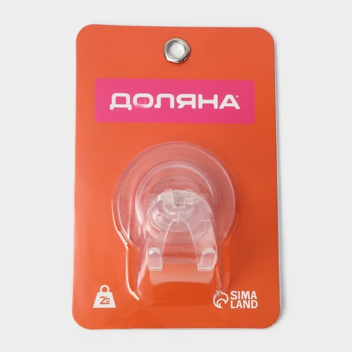 Держатель - крючок самоклеящийся Доляна Elemental, 6.3×6.5 см, прозрачный
