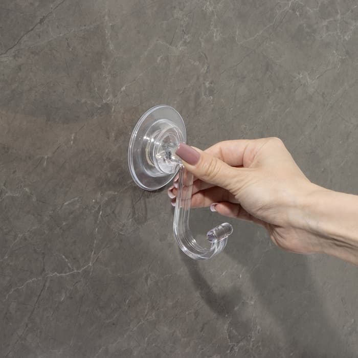 Держатель - крючок самоклеящийся Доляна Elemental, 11×6.5×6.5 см, прозрачный