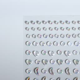 Стразы самоклеящиеся для декора, фигурные, с голографией, 128 шт., цвет серебряный