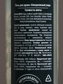 Гель для душа мужской «Сильному духом», 100 мл, аромат свежей мяты, Чистое счастье