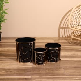 Кашпо на подставке «Зу», набор 3 шт., d=26 см, d=21 см, d=16 см, металл