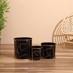 Кашпо на подставке «Зу», набор 3 шт., d=26 см, d=21 см, d=16 см, металл