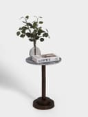 Стол кофейный, 41×41×55 см, алюминий, мрамор