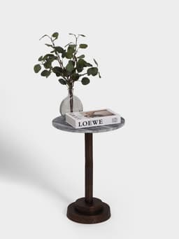 Стол кофейный, 41×41×55 см, алюминий, мрамор