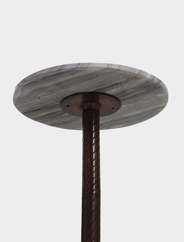 Стол кофейный, 41×41×55 см, алюминий, мрамор