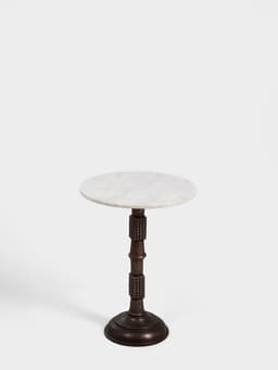 Стол кофейный, 41×41×56 см, алюминий/мрамор